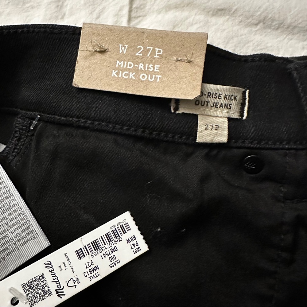 NWT Madewell Kick Out Crop Jeans, waist size 27 petite - Picture 8 of 10